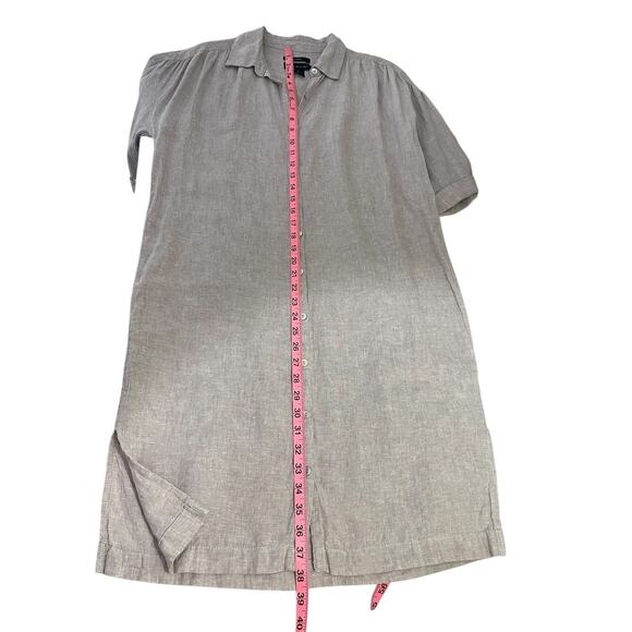 Tahari 100% Linen Button Front Shirt Dress Size Small Minimalist Travel Casual - Picture 9 of 10